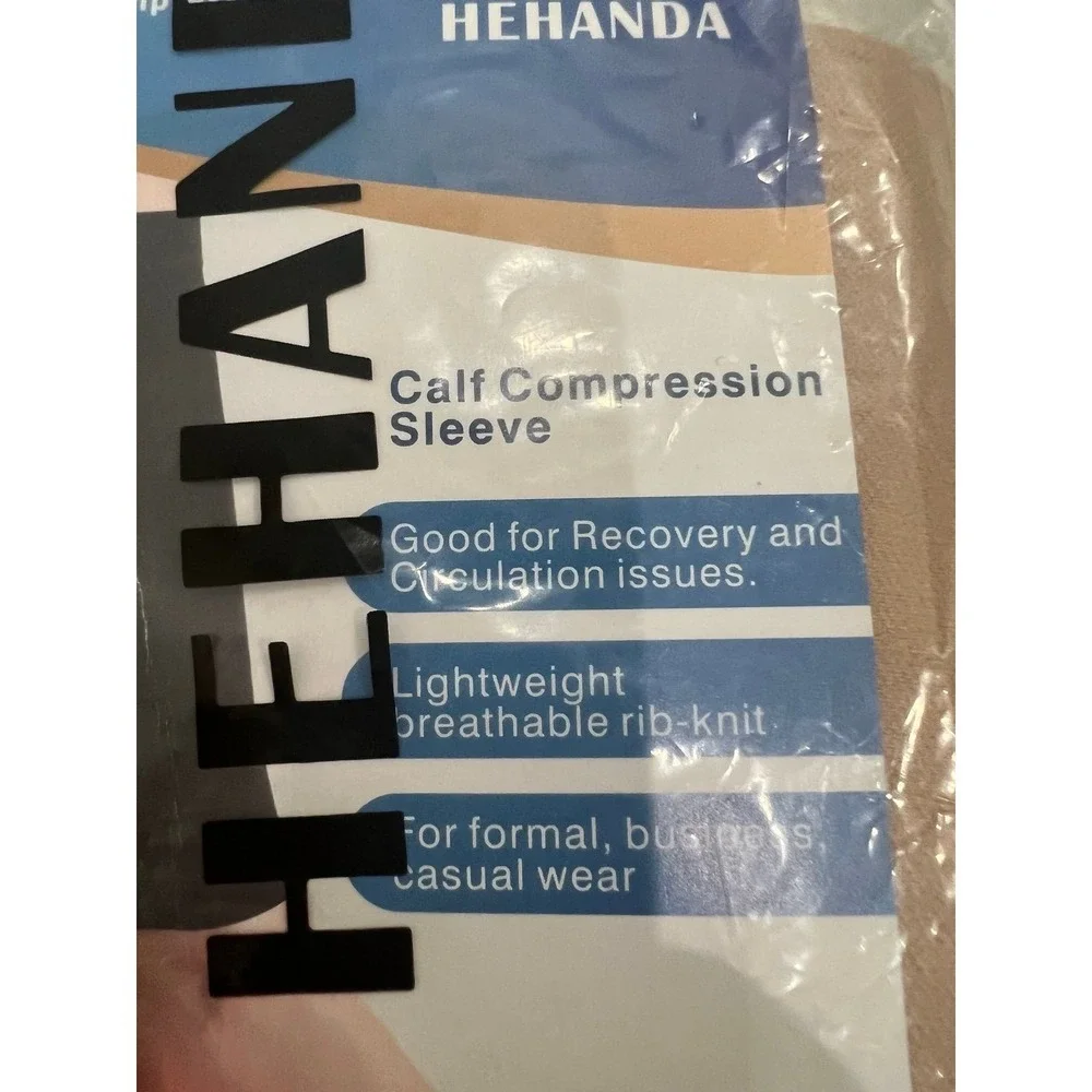 HEHANDA Calf Compression Sleeves 20-30mmHg Firm Graduated Support Nude Skin 3XL‎